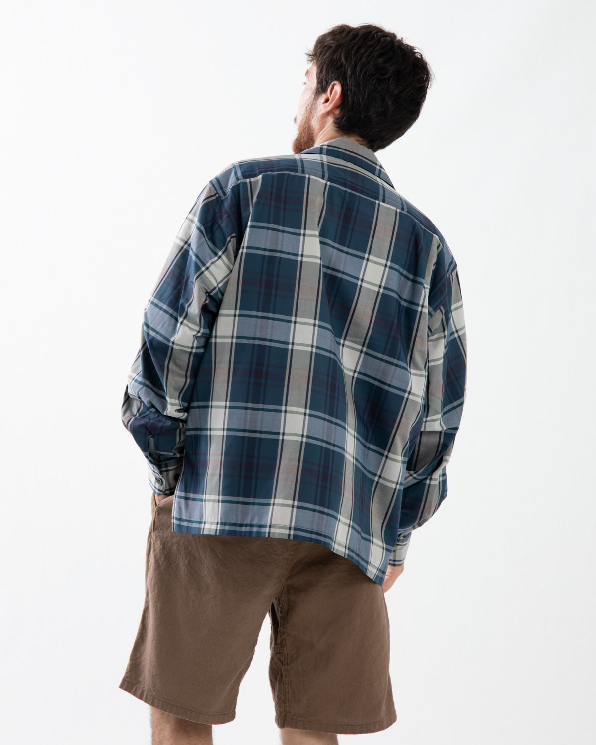 TECH SPORTS OPEN COLLAR SHIRT L/S BIG TARTAN