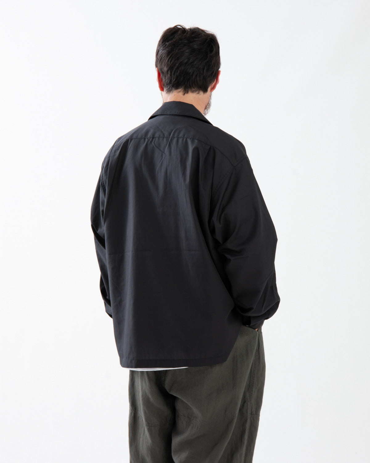 TECH SPORTS OPEN COLLAR SHIRT L/S SOLID