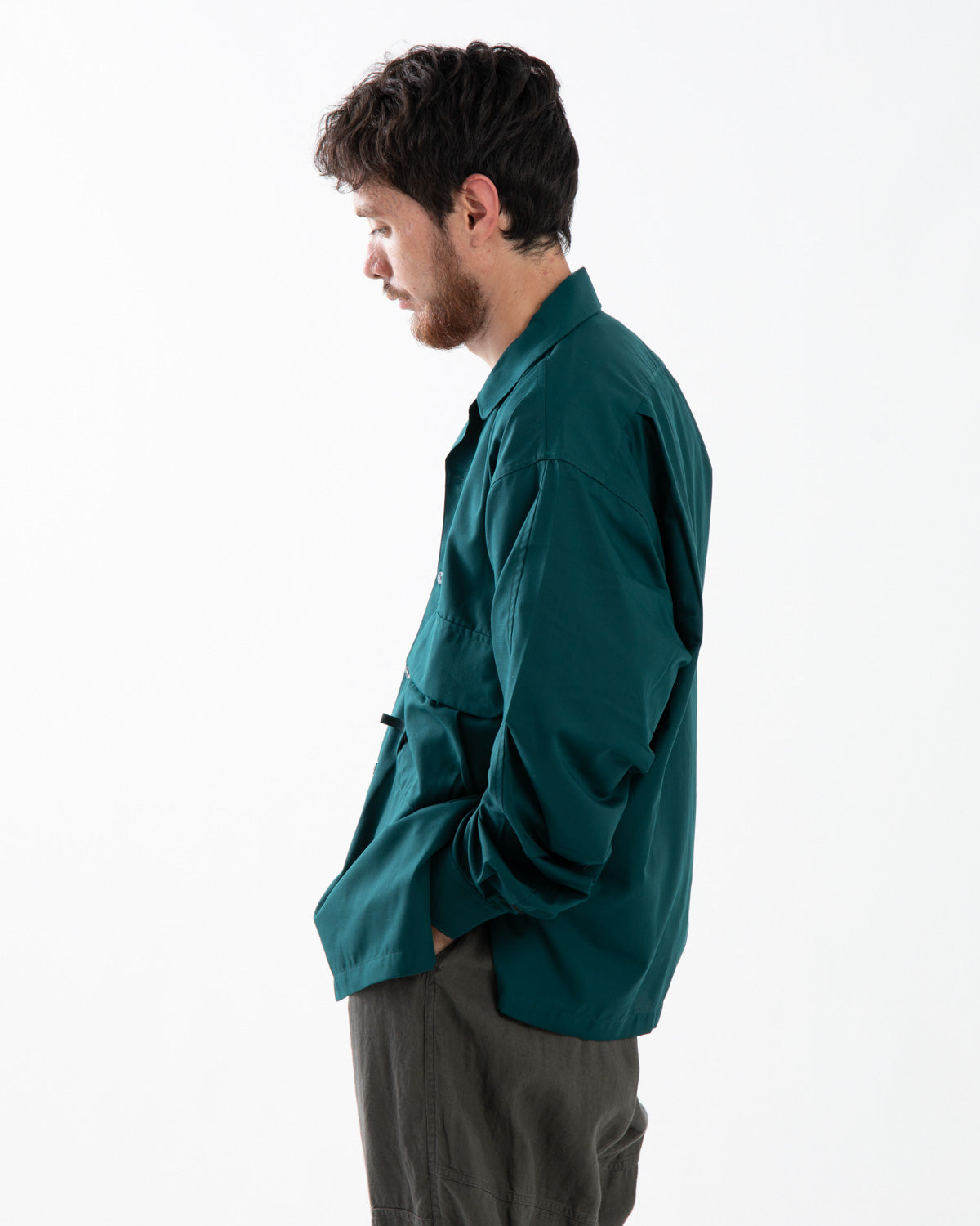 TECH SPORTS OPEN COLLAR SHIRT L/S SOLID