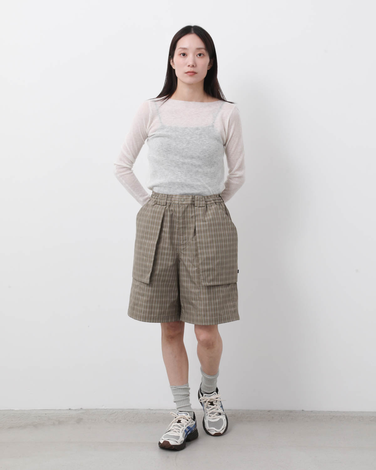 W's TECH 3D POCKET CARGO SHORTS SUMMER PLAID