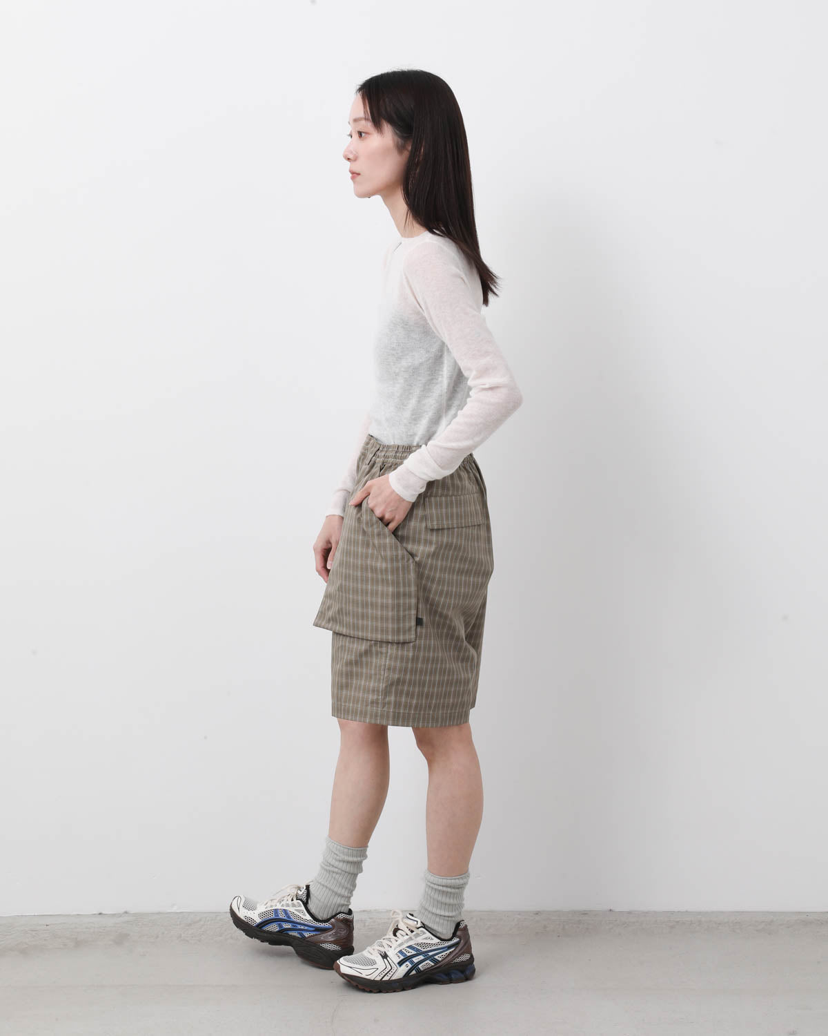 W's TECH 3D POCKET CARGO SHORTS SUMMER PLAID