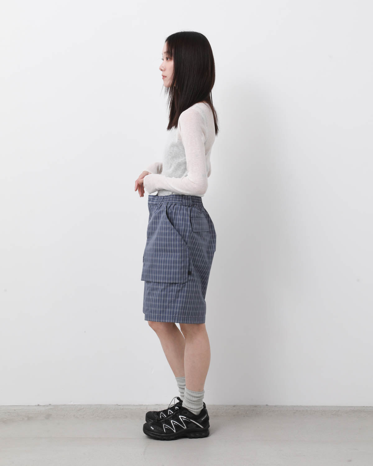 W's TECH 3D POCKET CARGO SHORTS SUMMER PLAID