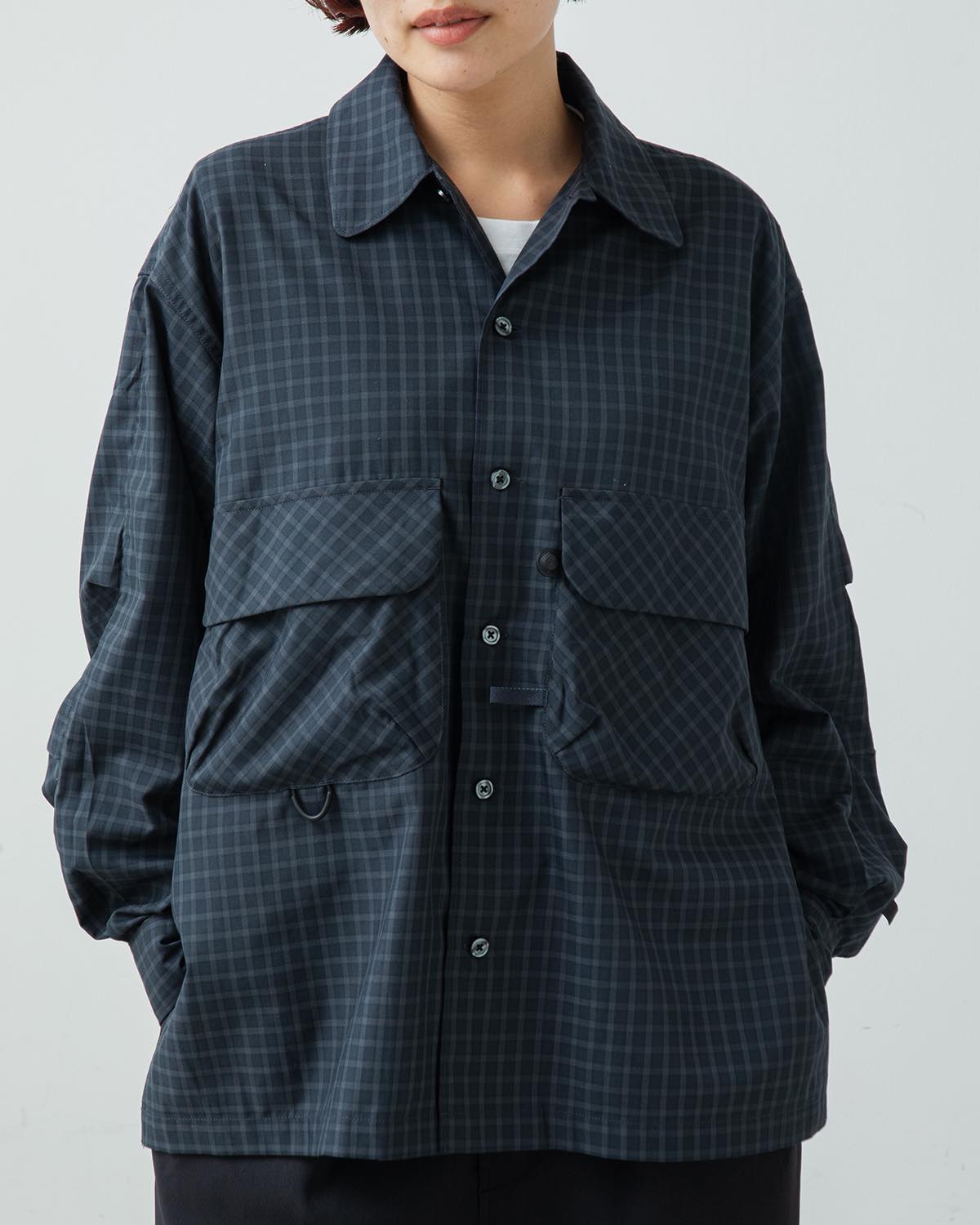 W's TECH SPORTS OPEN COLLAR SHIRT L/S PLAID