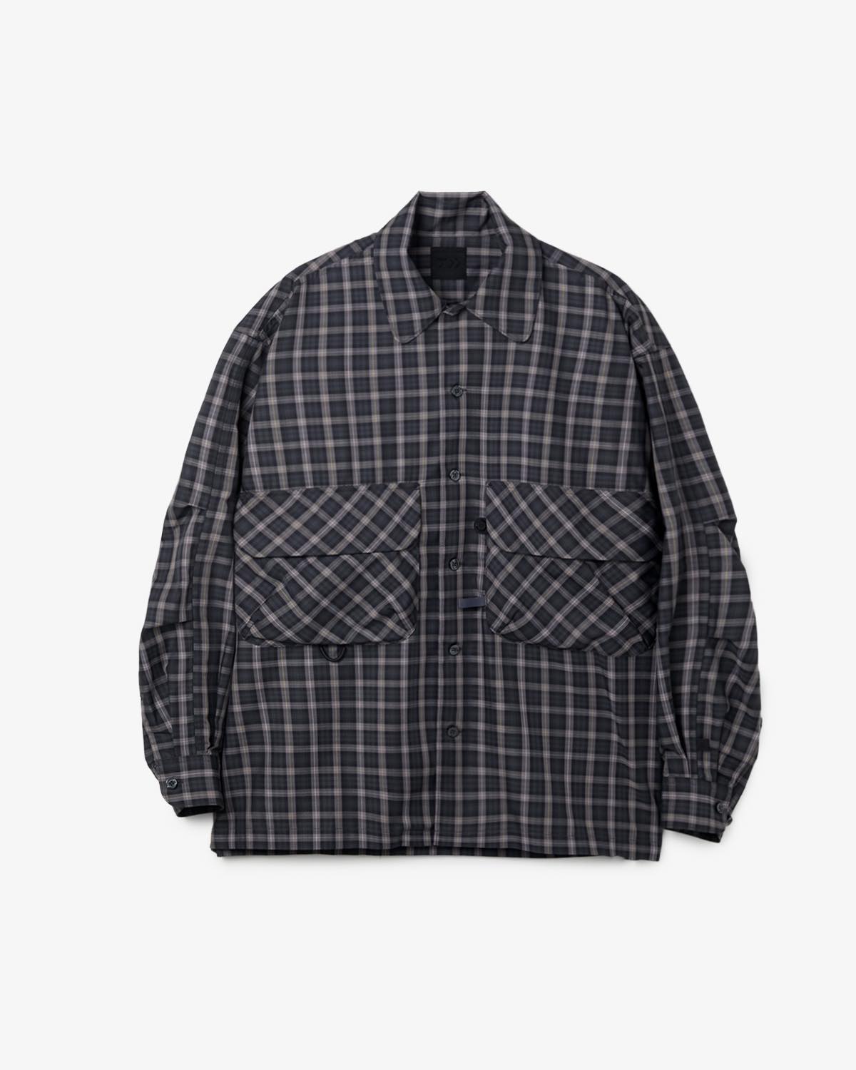 W's TECH SPORTS OPEN COLLAR SHIRT L/S GREN PLAID