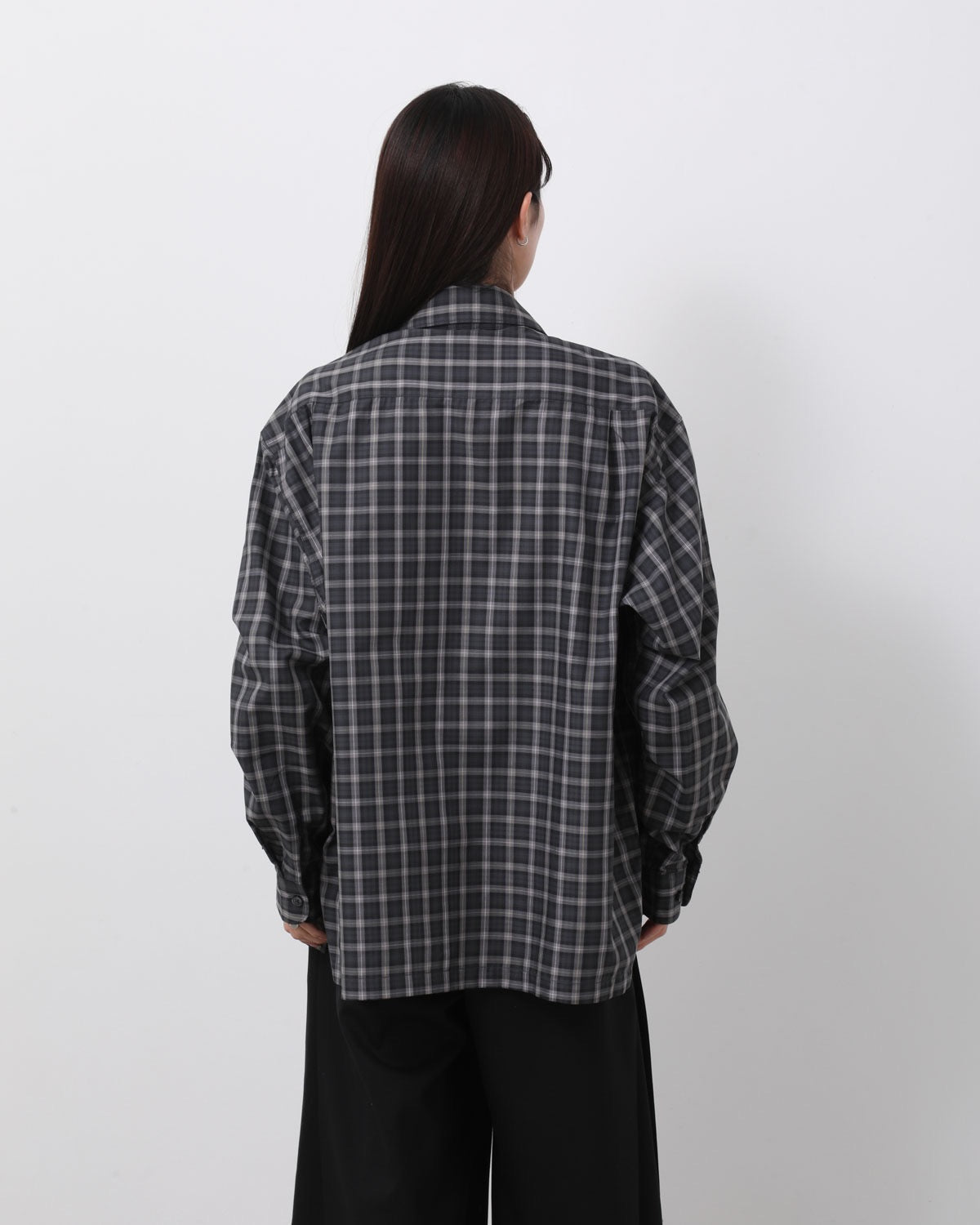 W's TECH SPORTS OPEN COLLAR SHIRT L/S GREN PLAID