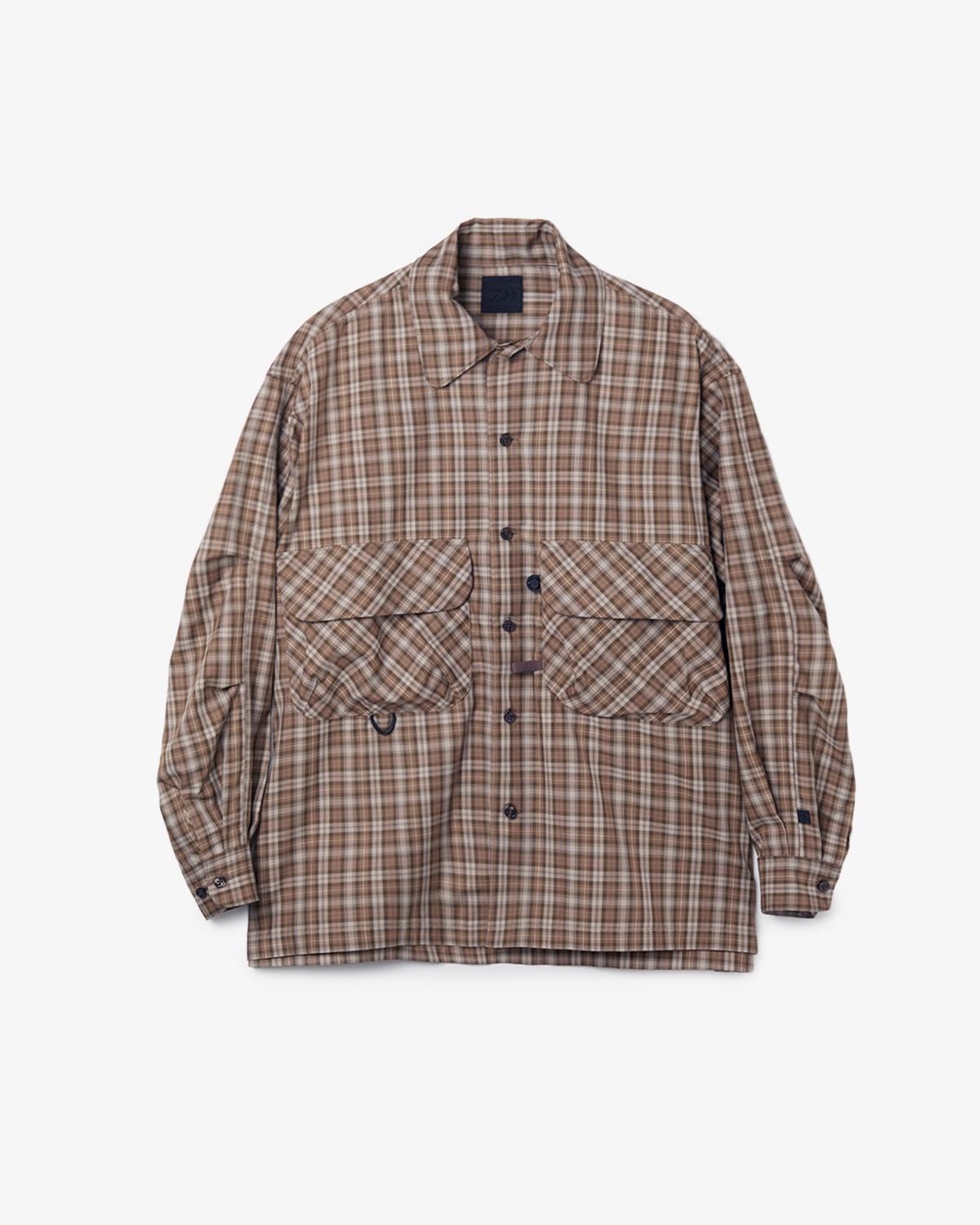 W's TECH SPORTS OPEN COLLAR SHIRT L/S GREN PLAID
