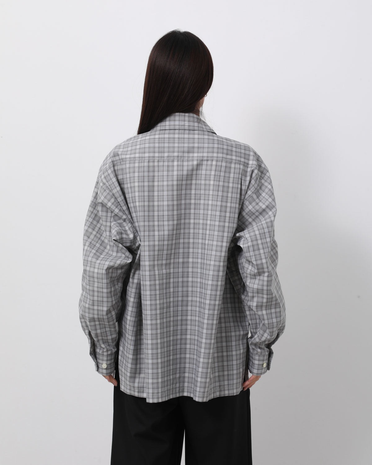 W's TECH SPORTS OPEN COLLAR SHIRT L/S GREN PLAID