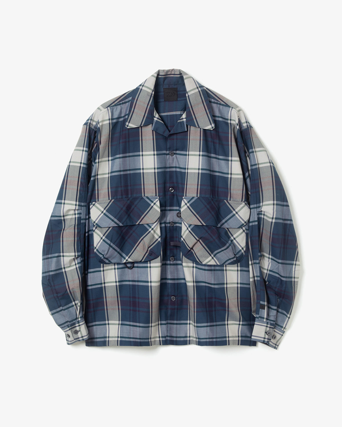 W's TECH SPORTS OPEN COLLAR SHIRT L/S BIG TARTAN