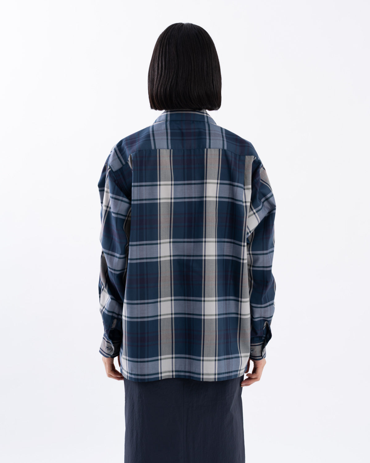 W's TECH SPORTS OPEN COLLAR SHIRT L/S BIG TARTAN