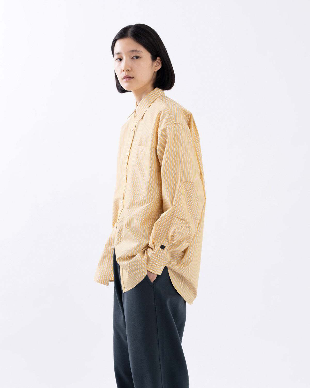 W's TECH REGULAR COLLAR SHIRT L/S STRIPE