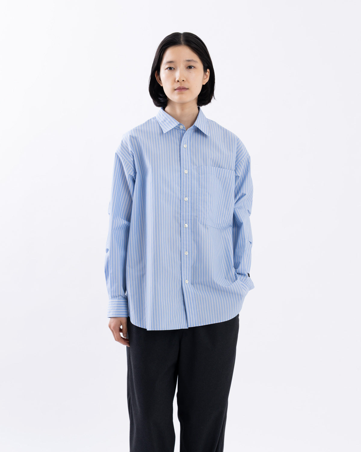 W's TECH REGULAR COLLAR SHIRT L/S STRIPE