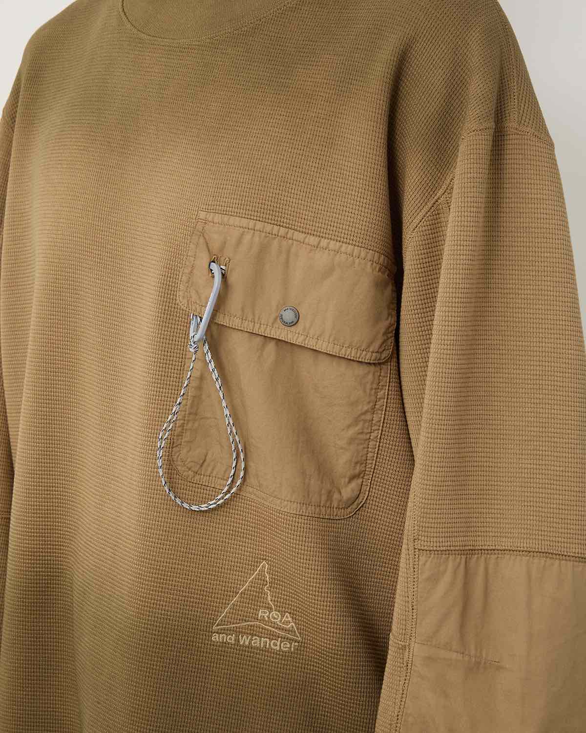 ROA GARMENT DYE WAFFLE POCKET T