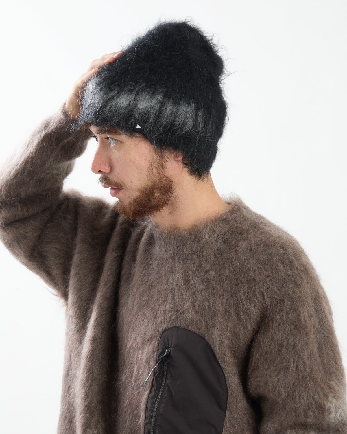 JACQUARD SHAGGY KNIT CAP