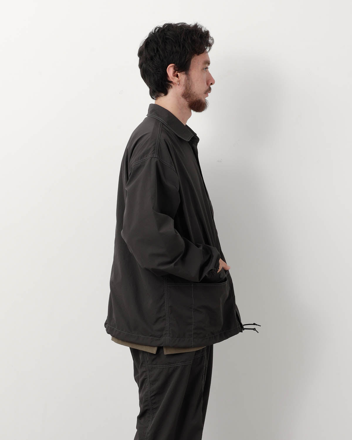 CRINKLED NYLON SHIRTS JACKET