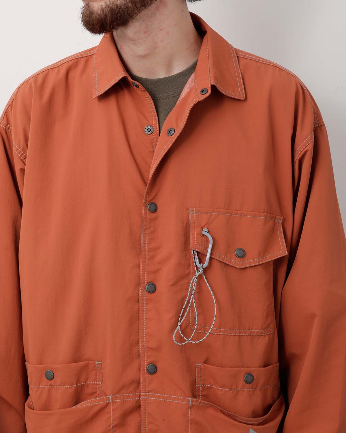 CRINKLED NYLON SHIRTS JACKET