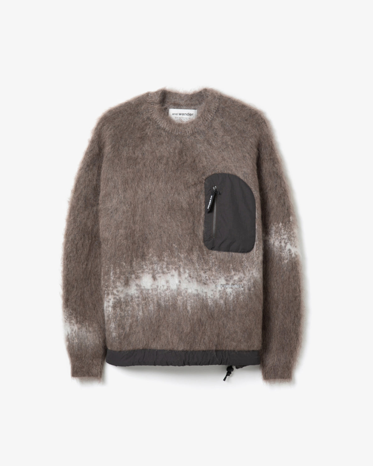 JACQUARD SHAGGY KNIT CREW NECK