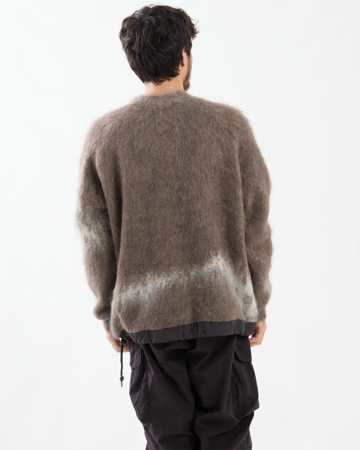 JACQUARD SHAGGY KNIT CREW NECK