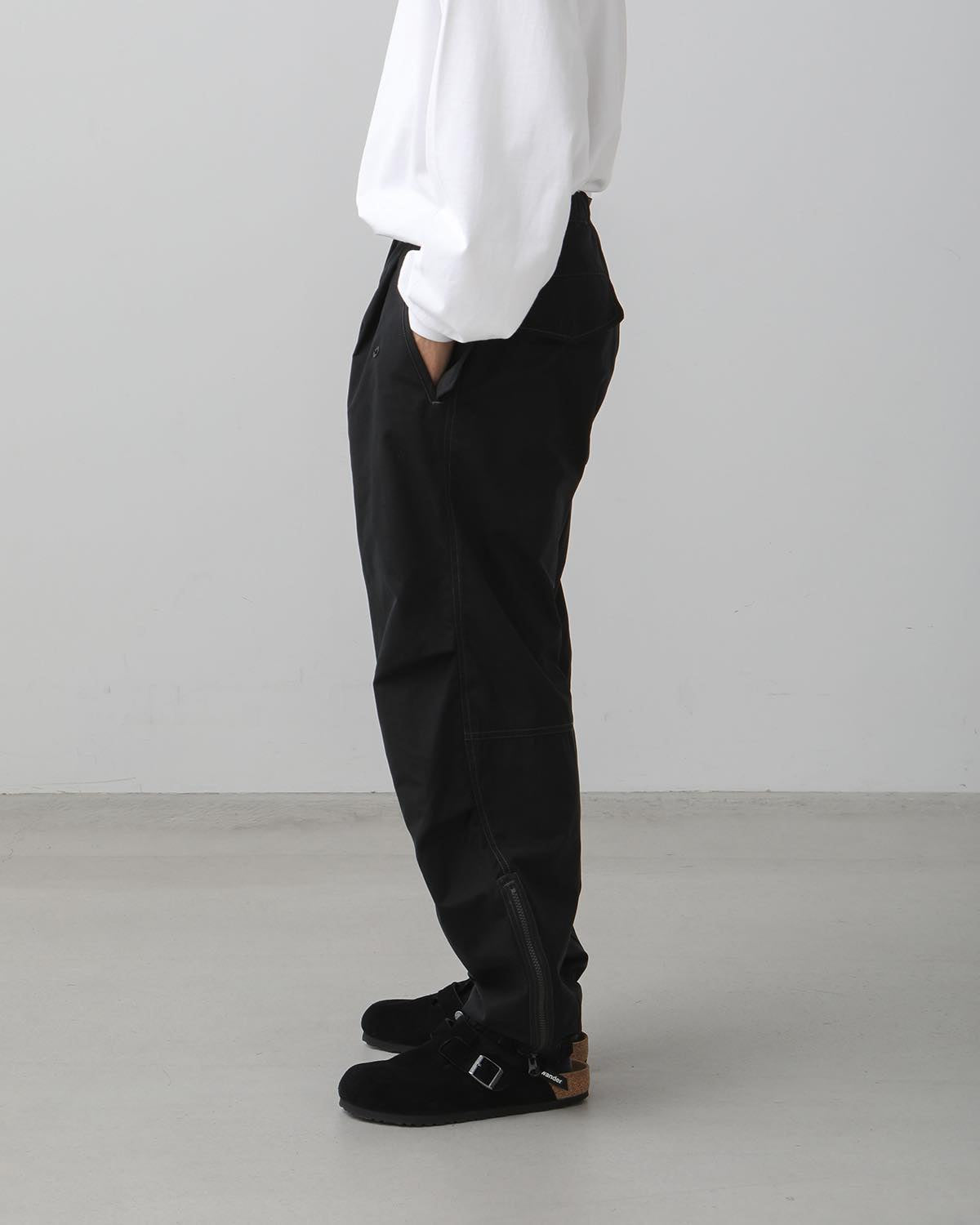 HIGH COUNT CLOTH SIDE ZIP HEM PANTS