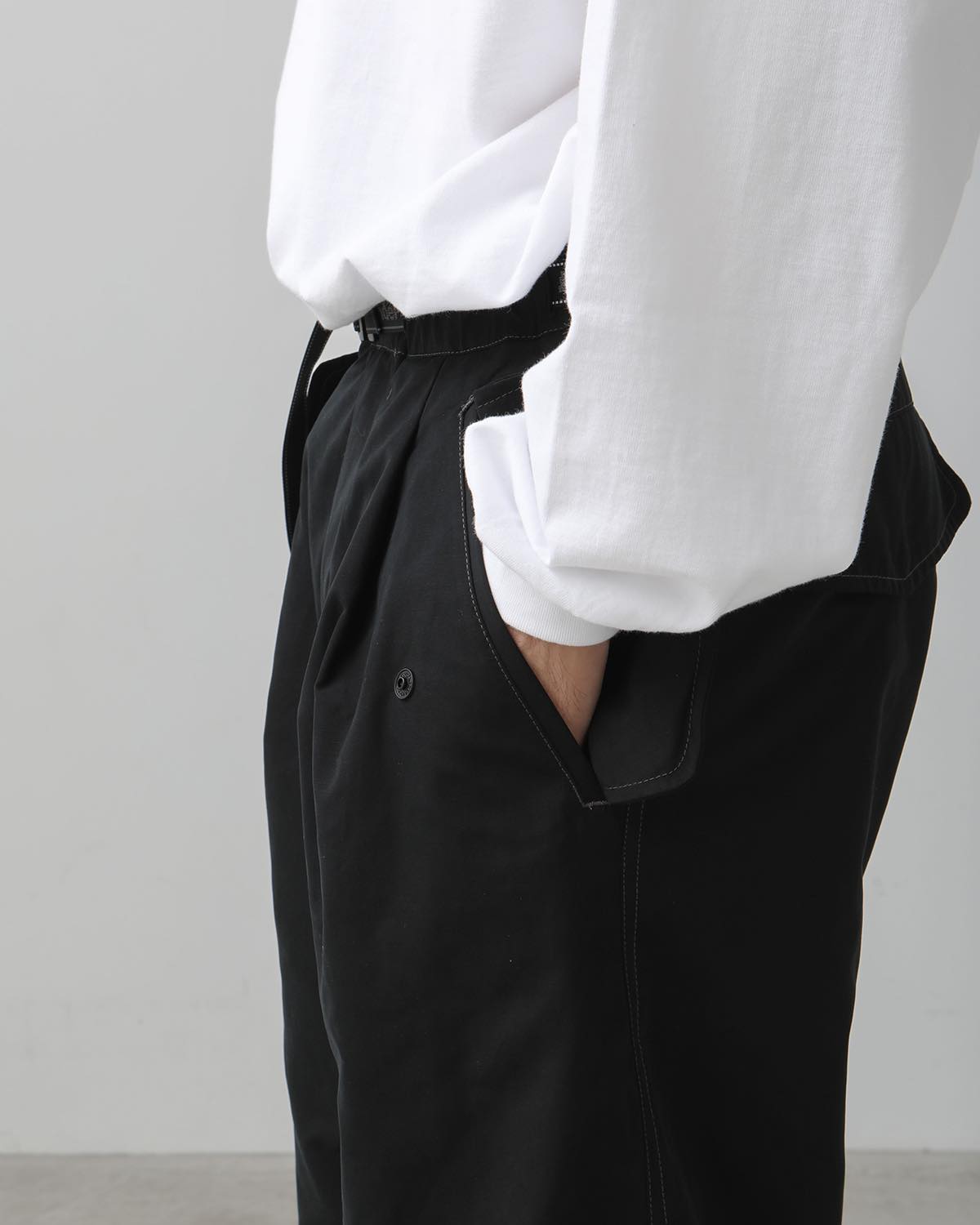 HIGH COUNT CLOTH SIDE ZIP HEM PANTS