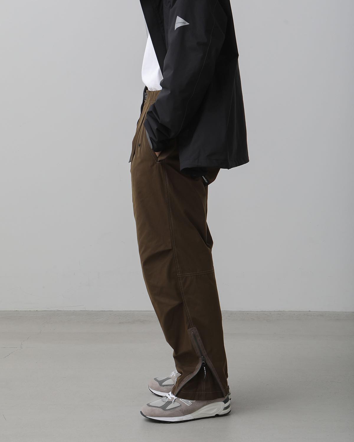 HIGH COUNT CLOTH SIDE ZIP HEM PANTS