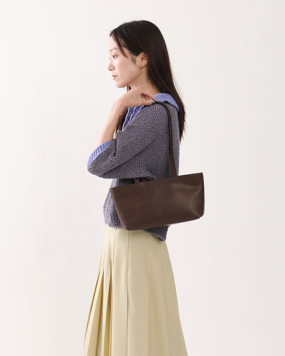 LONG HANDLE ZIPPER TOTE : S