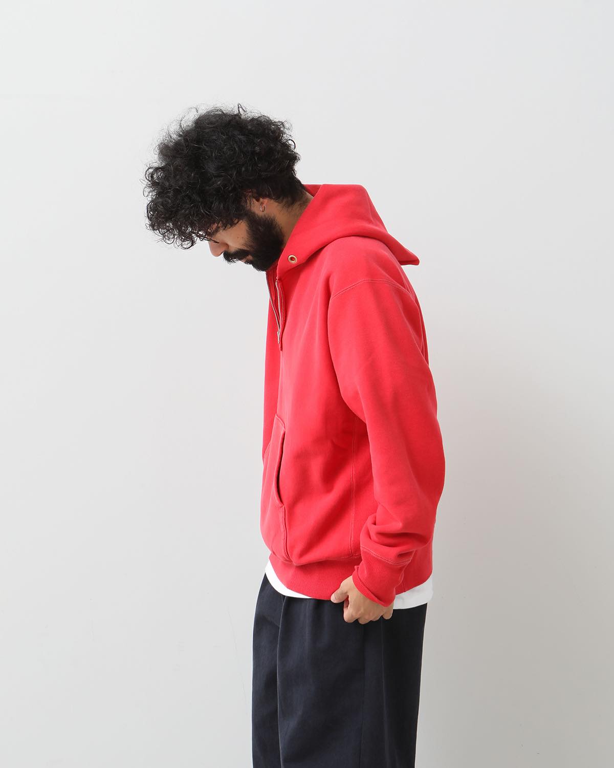 VINTAGE HALF ZIP SWEAT HOODIE