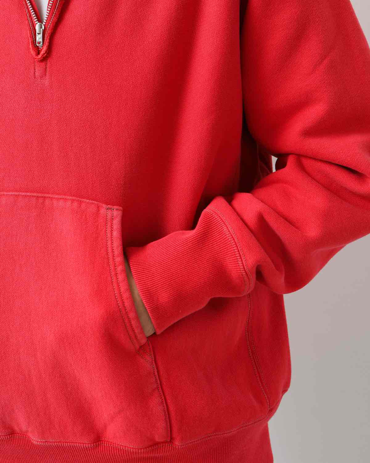 VINTAGE HALF ZIP SWEAT HOODIE