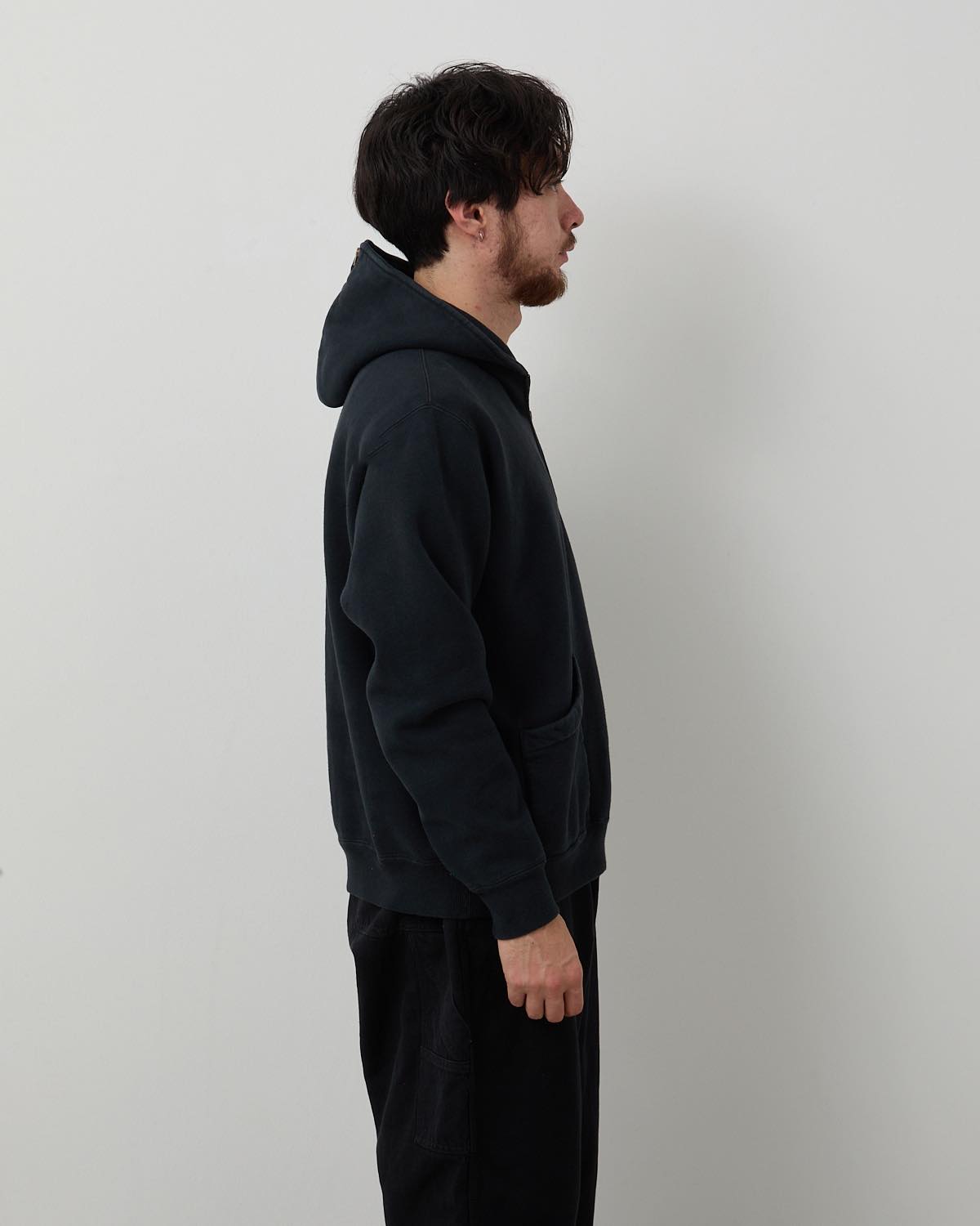 VINTAGE SAILOR HOOD HALF ZIP SWEATSHIRT