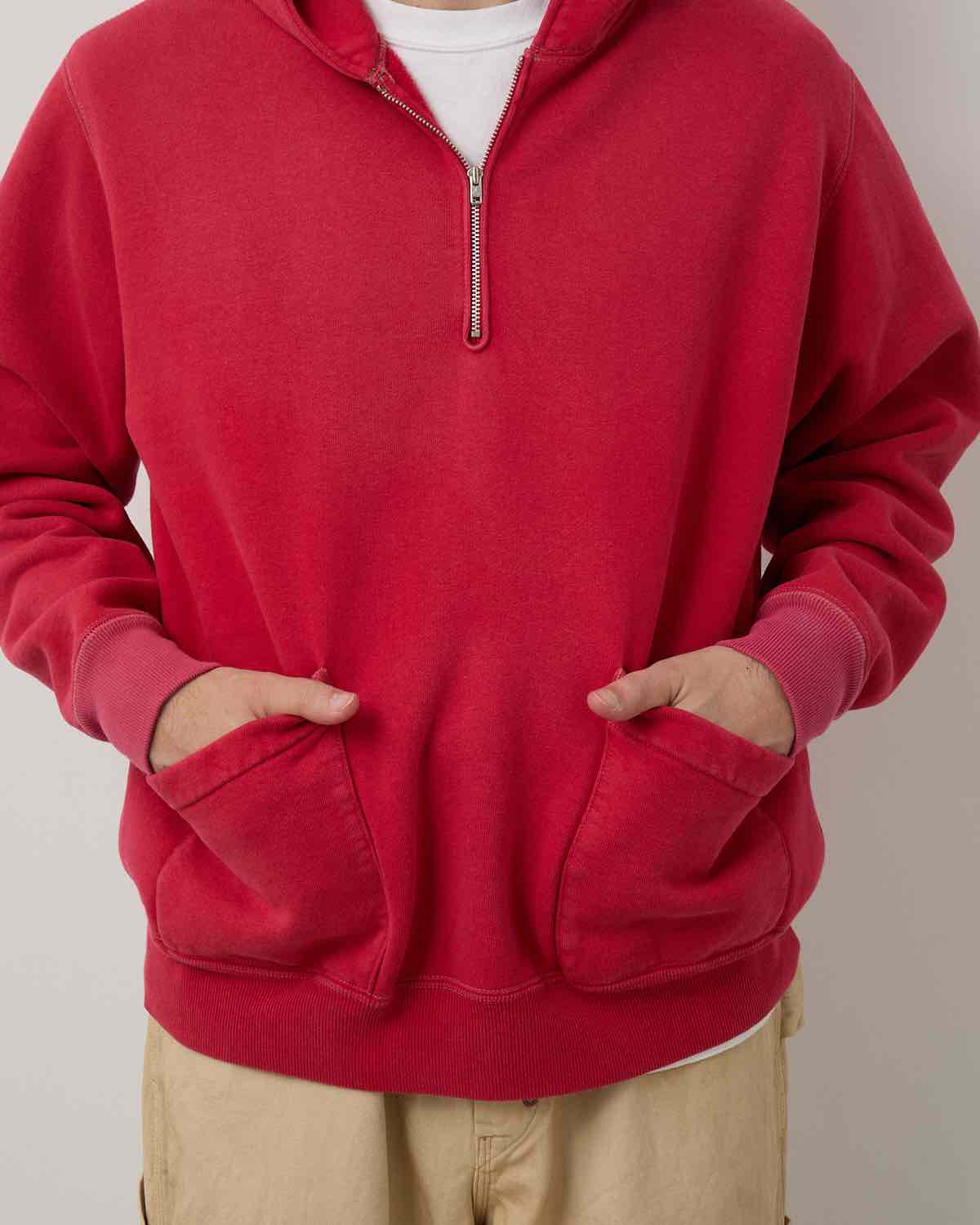 VINTAGE SAILOR HOOD HALF ZIP SWEATSHIRT