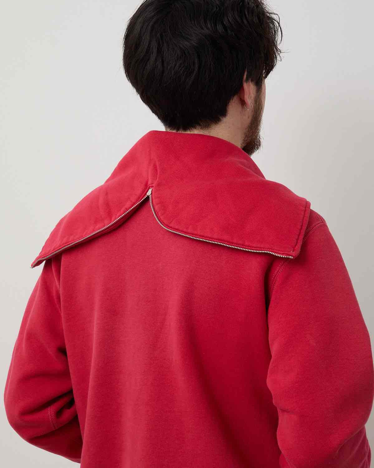 VINTAGE SAILOR HOOD HALF ZIP SWEATSHIRT