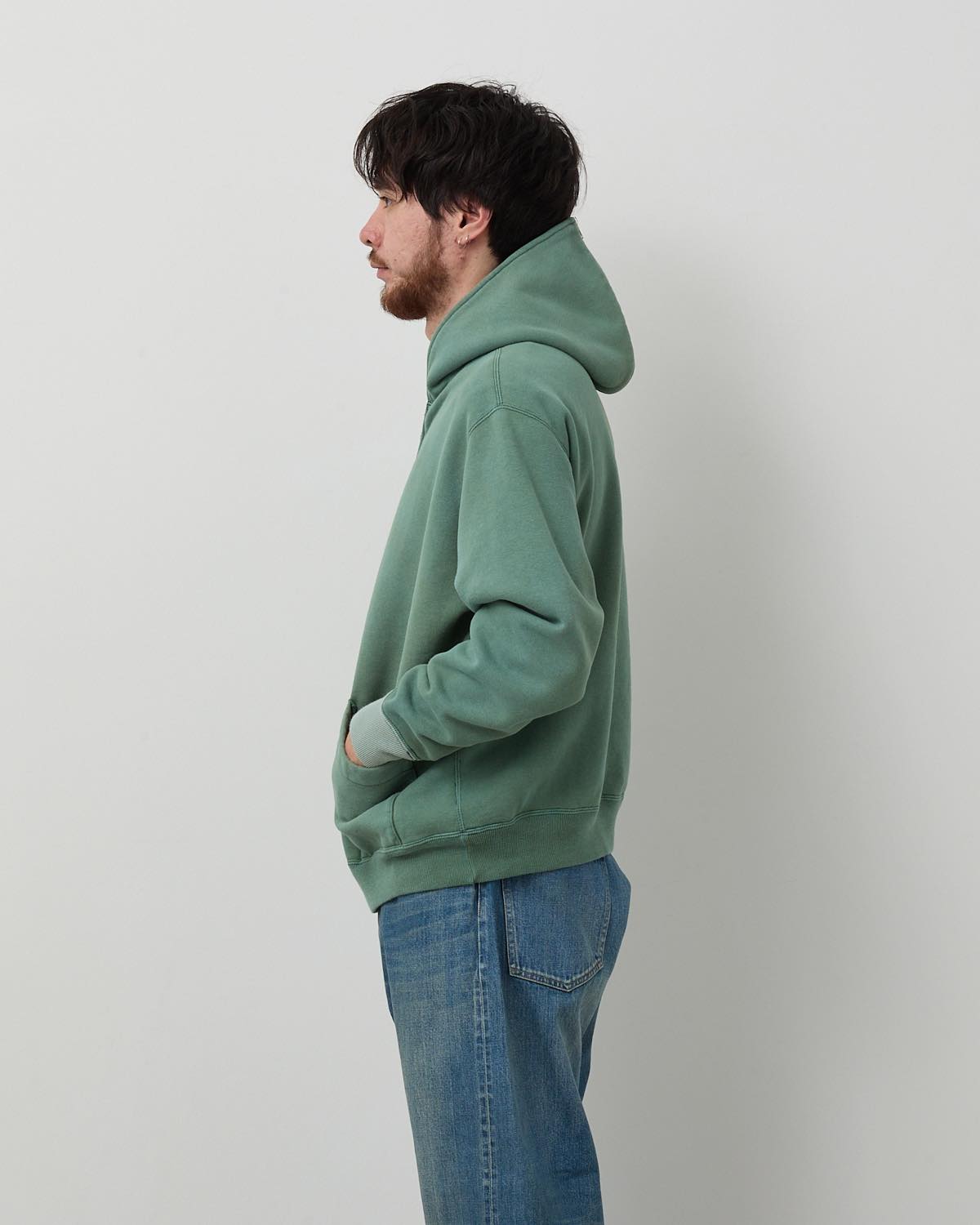 VINTAGE SAILOR HOOD HALF ZIP SWEATSHIRT