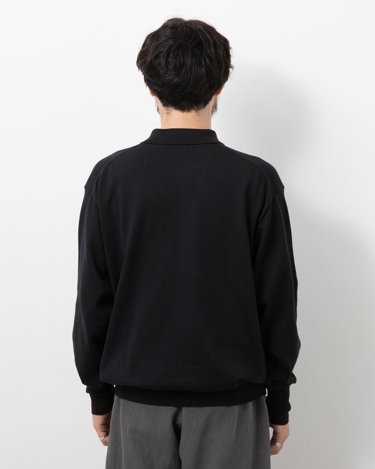 COTTON KNIT L/S POLO SHIRT