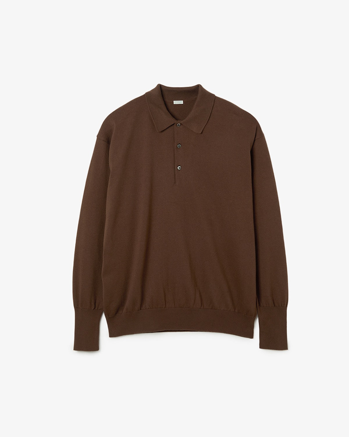 COTTON KNIT L/S POLO SHIRT