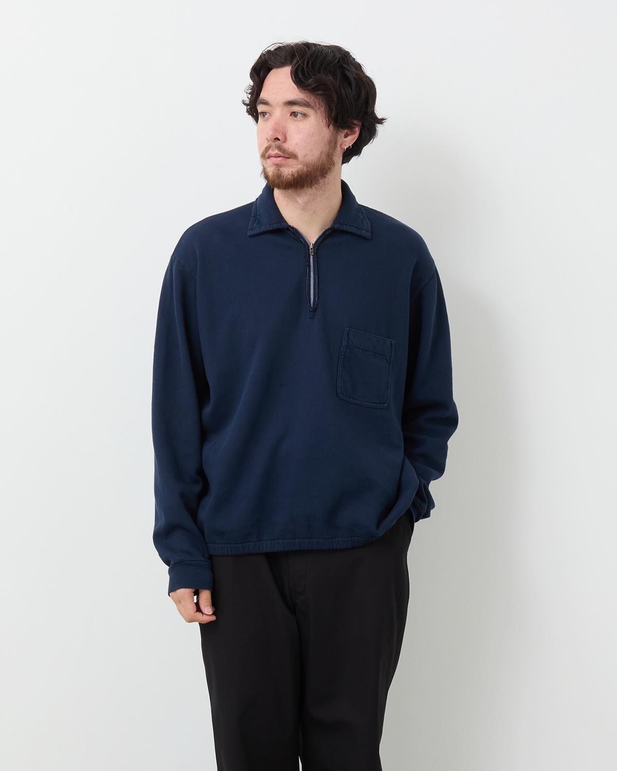 VINTAGE LIGHT WEIGHT HALF ZIP SWEATSHIRT