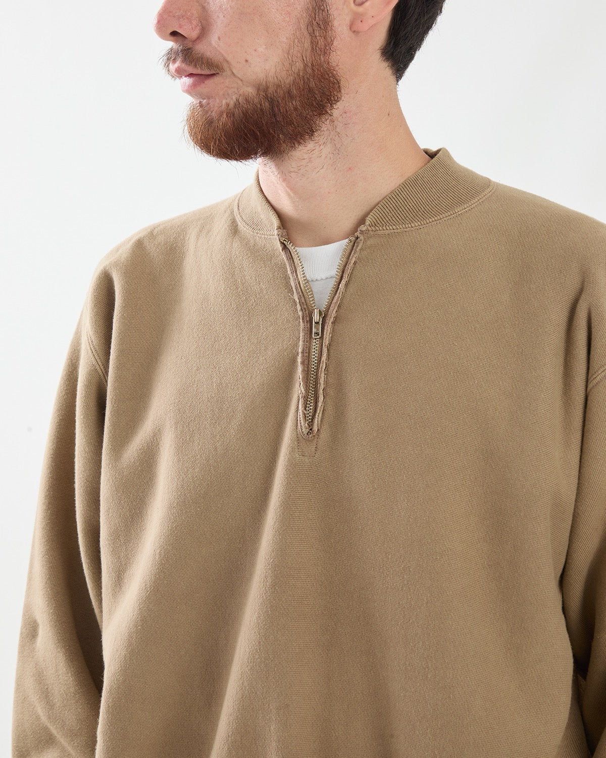 VINTAGE HALF ZIP RIB COLLAR SWEATSHIRT