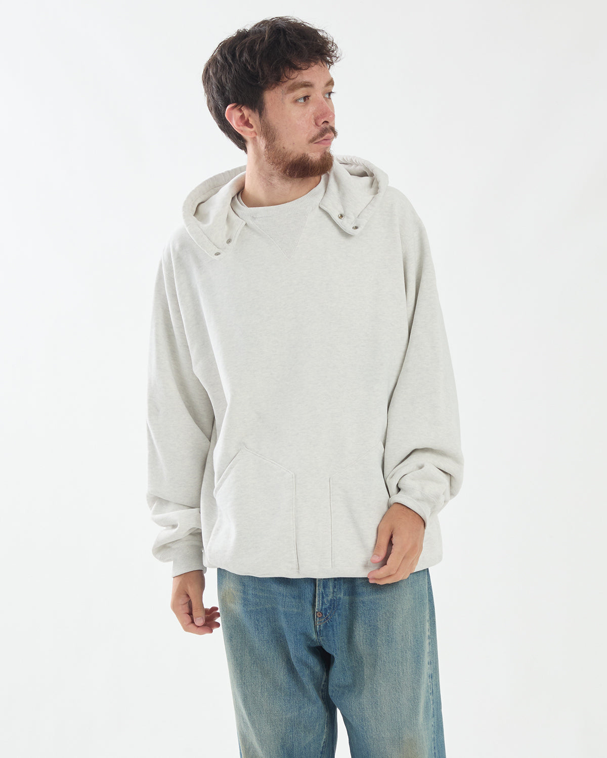 VINTAGE ATTACHED SNAP HOOD SWEAT PARKA