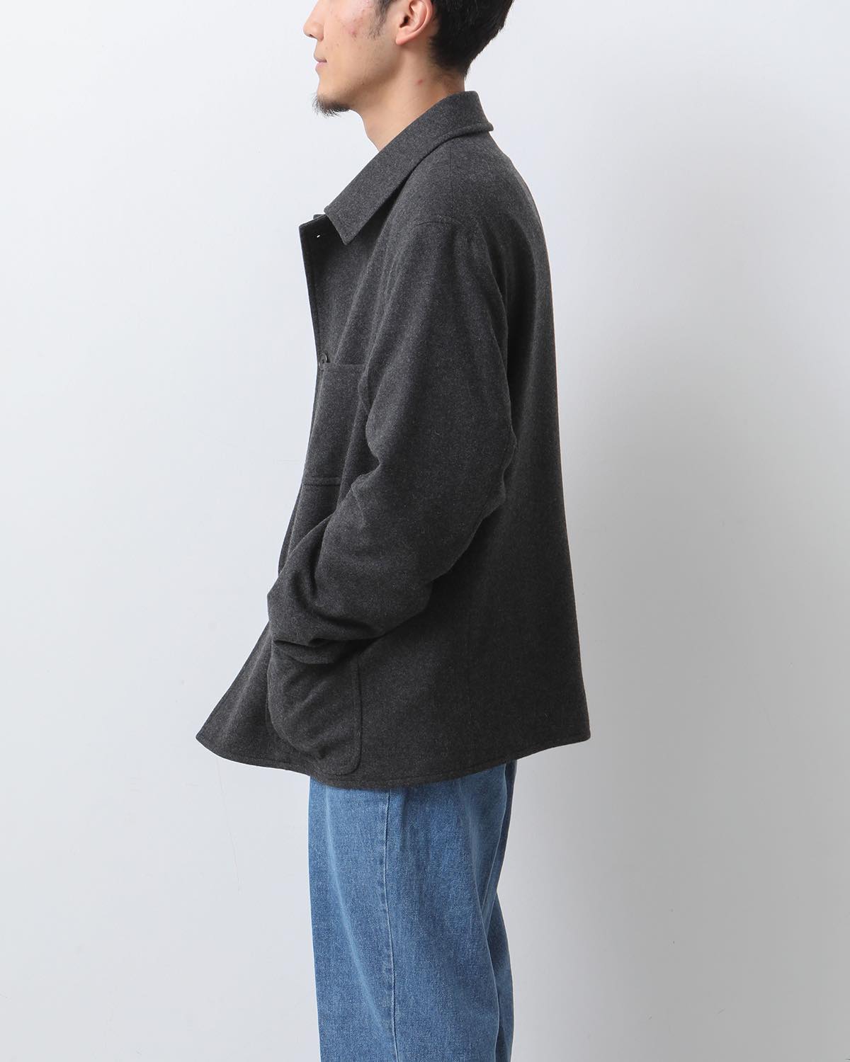 CASHMERE LIGHT FLANNEL COVERALL JACKET