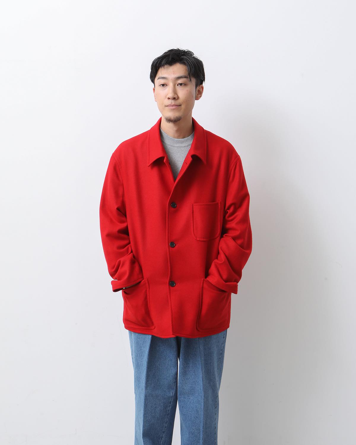 CASHMERE LIGHT FLANNEL COVERALL JACKET