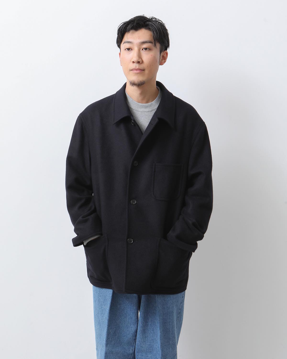 CASHMERE LIGHT FLANNEL COVERALL JACKET