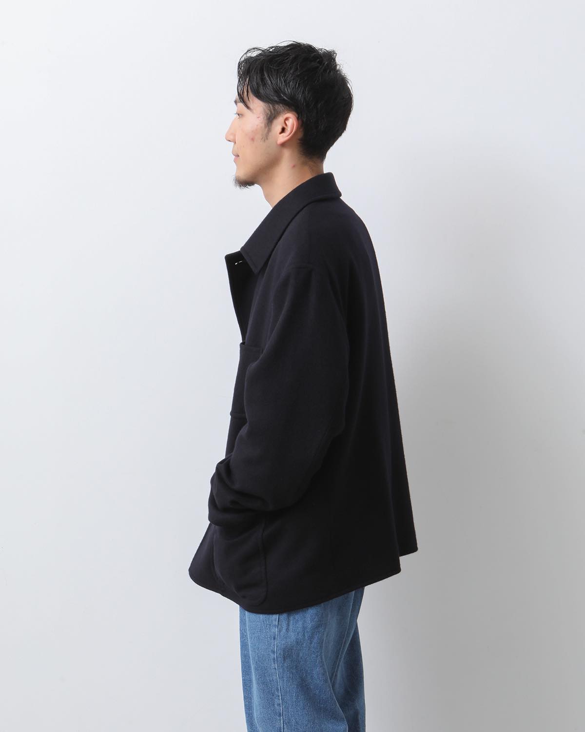 CASHMERE LIGHT FLANNEL COVERALL JACKET