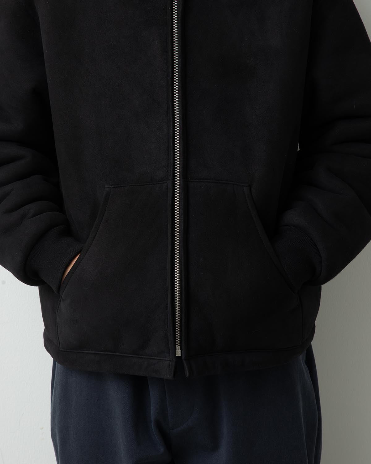 MOUTON ZIP LEATHER HOODIE