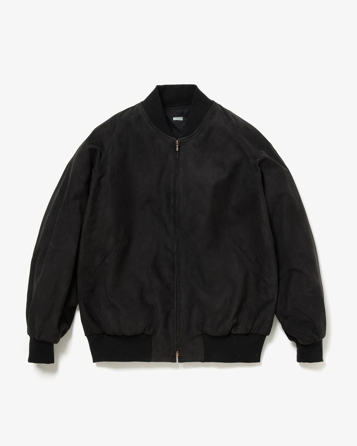 NUBUCK LEATHER RIB BLOUSON