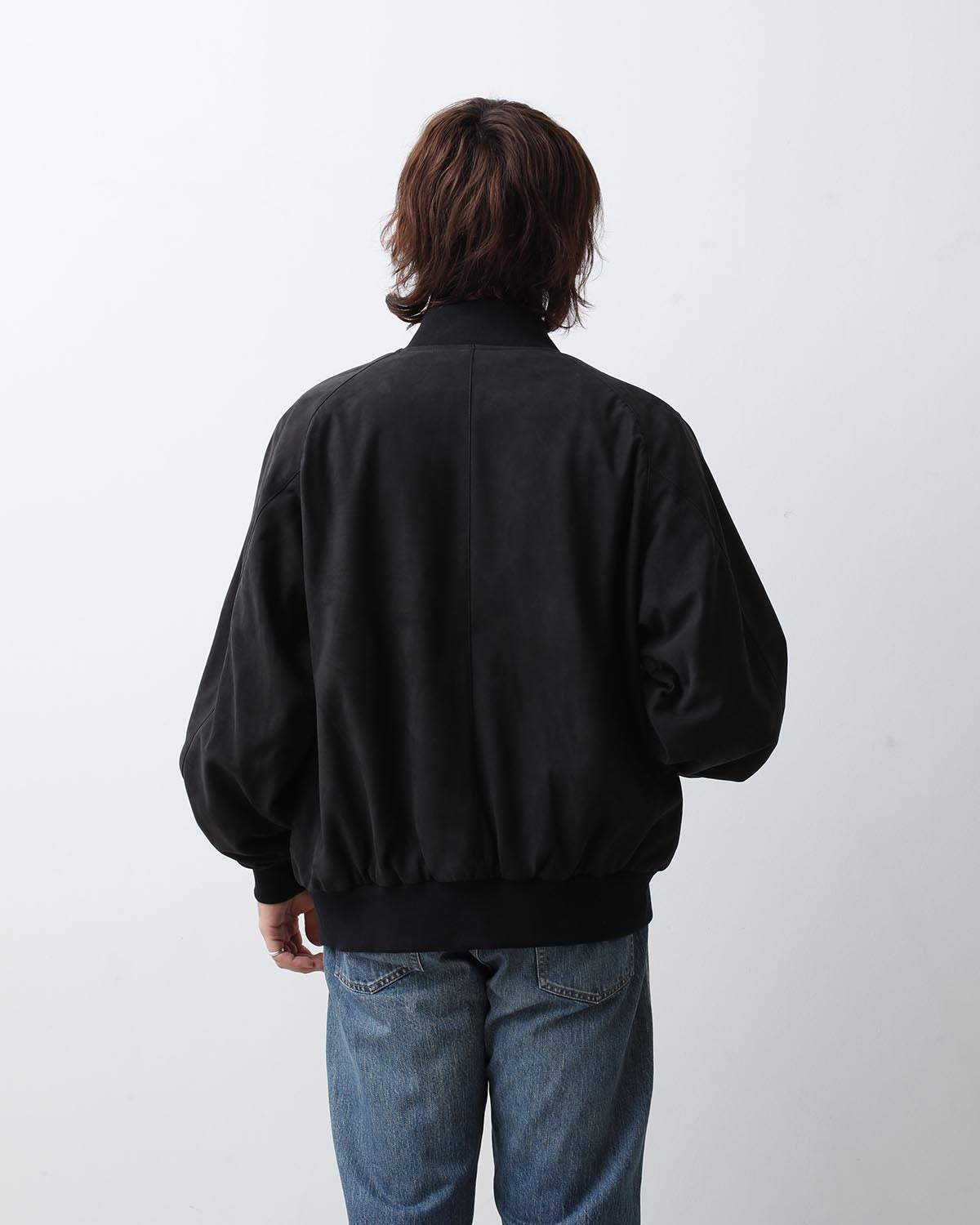 NUBUCK LEATHER RIB BLOUSON