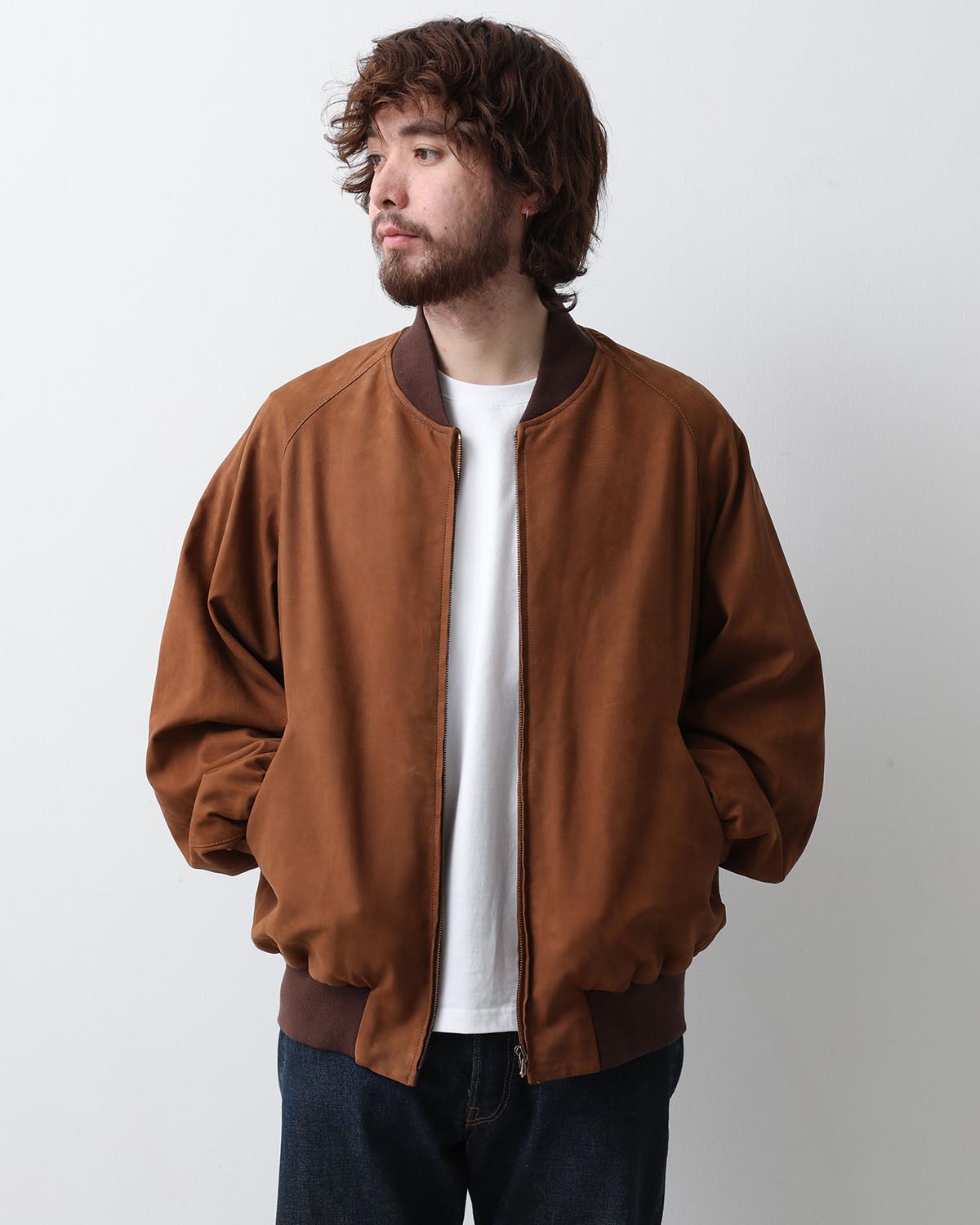 VINTAGE NUBUCK LEATHER RIB BLOUSON