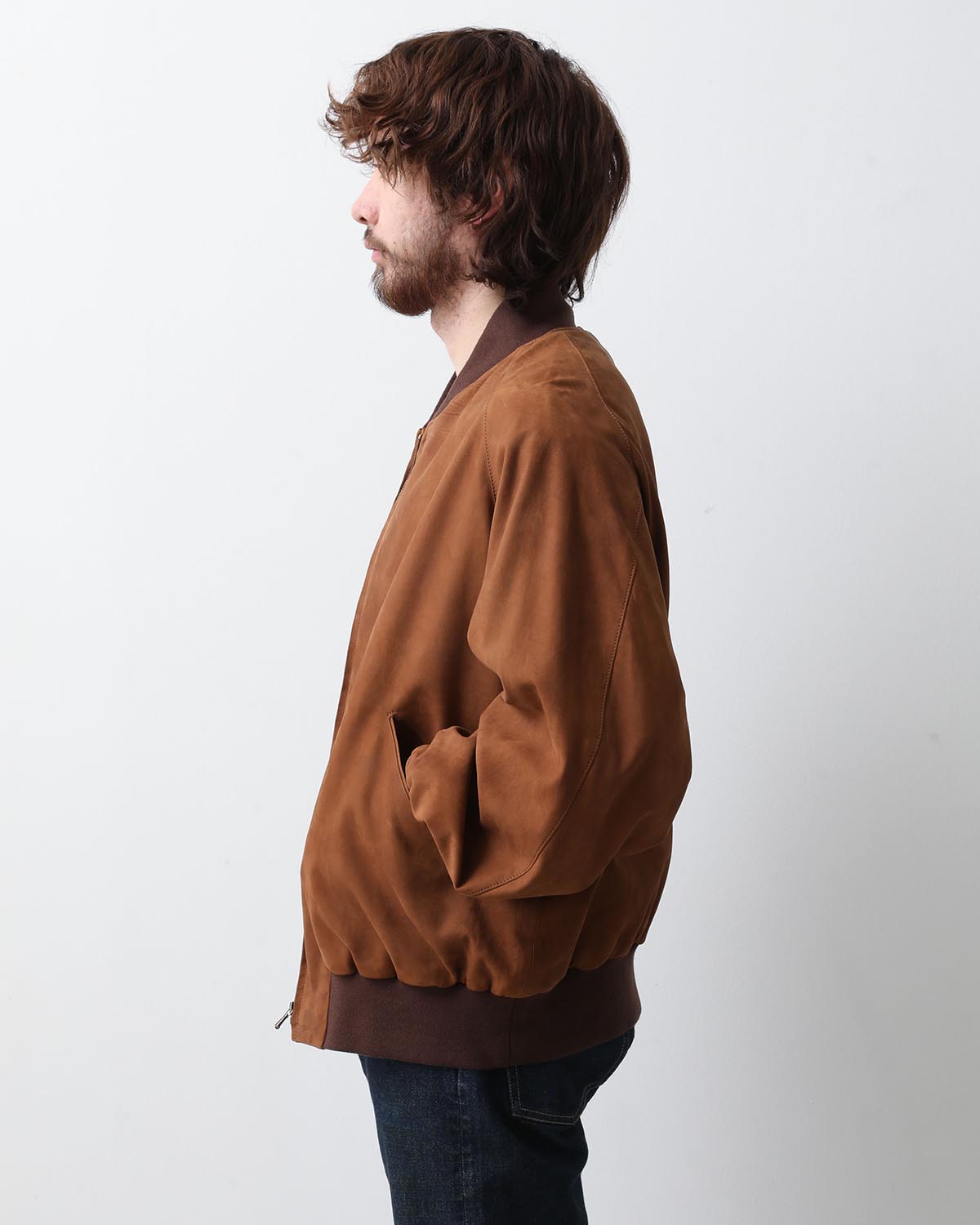 VINTAGE NUBUCK LEATHER RIB BLOUSON