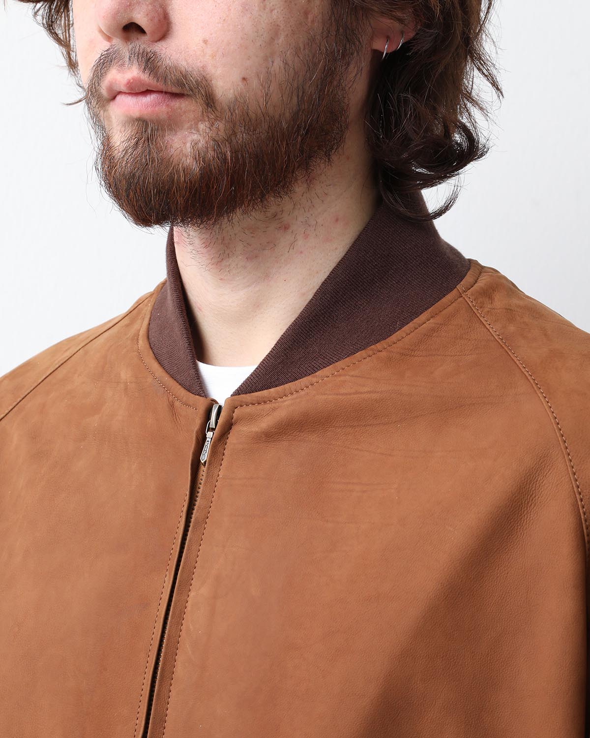 VINTAGE NUBUCK LEATHER RIB BLOUSON