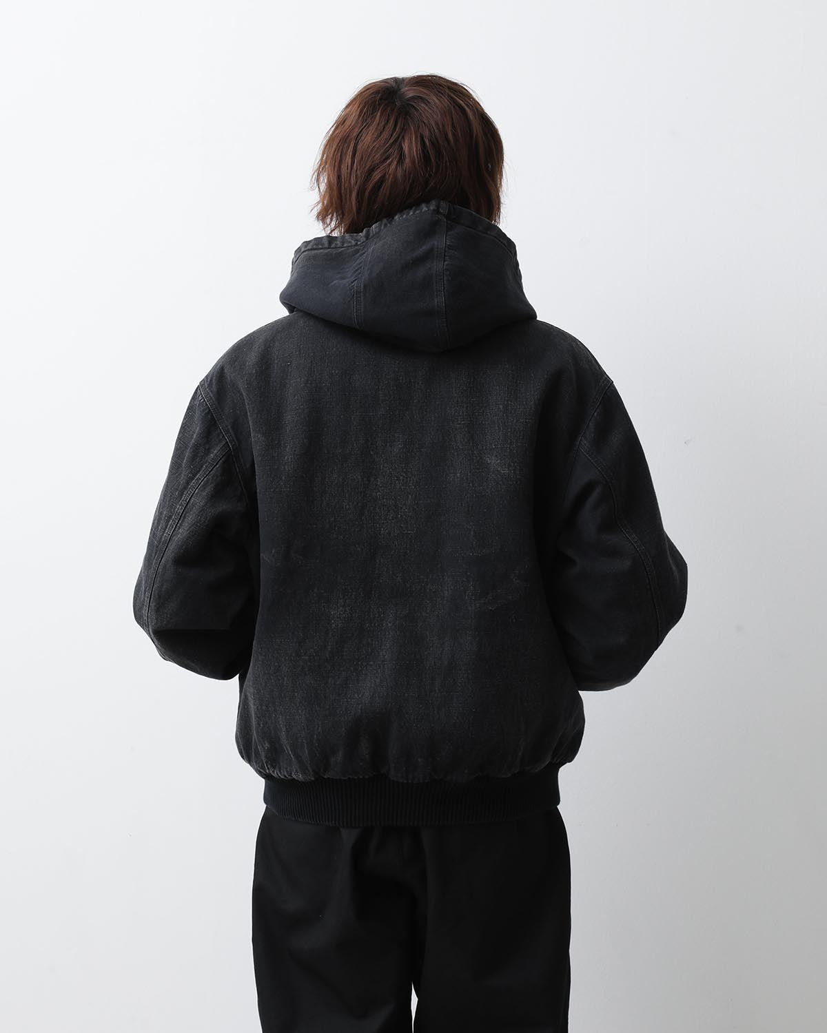 SILK LINEN HOODED PARKA