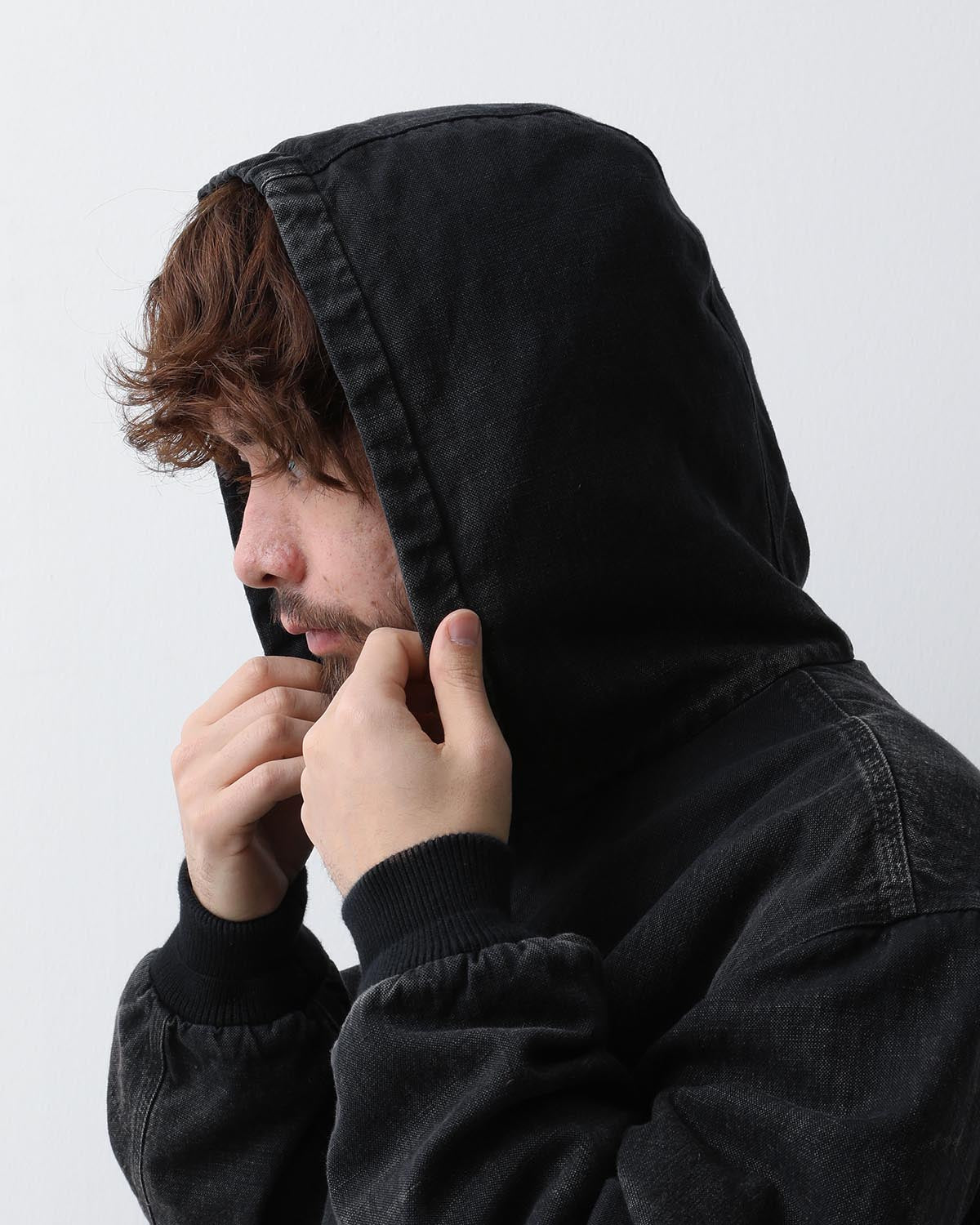 SILK LINEN HOODED PARKA