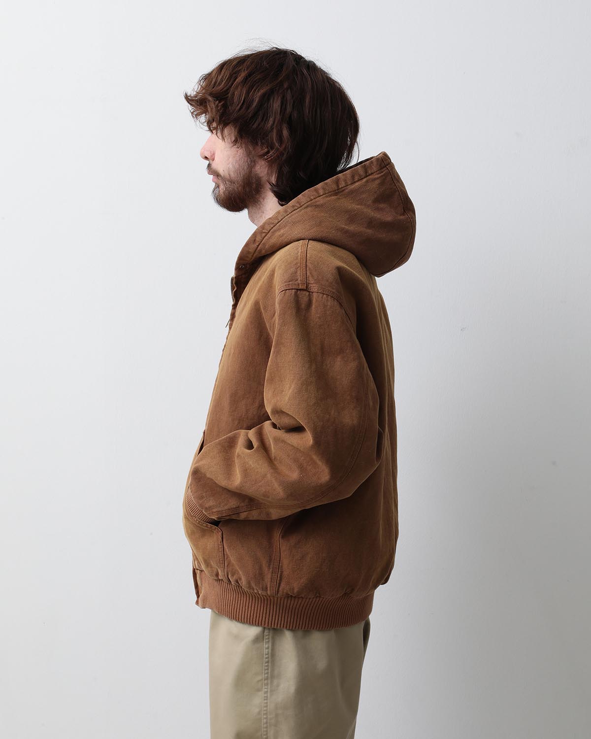 SILK LINEN HOODED PARKA