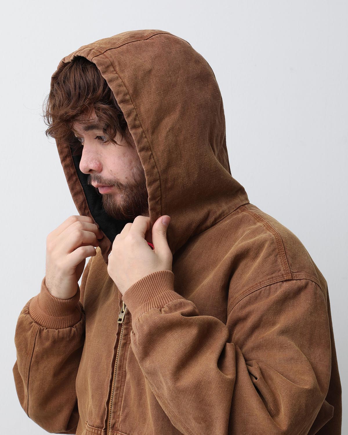 SILK LINEN HOODED PARKA